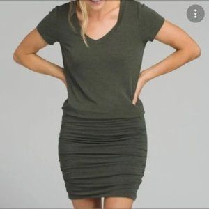 Prana Women's Foundation V-Neck Green Mini  Dress P4803